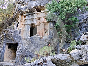 Pinara ruins of an ancient city near Fethiye, Mugla, TÃ¼rkiye. photo