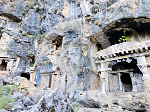 Pinara ruins of an ancient city near Fethiye, Mugla, TÃ¼rkiye. photo