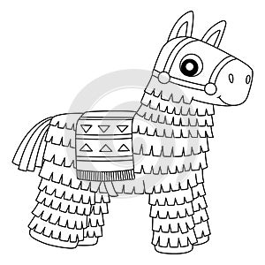 Pinata Isolated Coloring Page for Kids