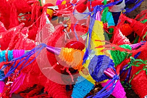 Pinatas star shape mexican traditional celebration photo