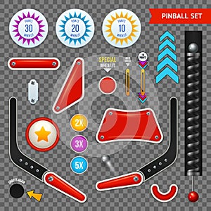 Pinball Elements Transparent Icon Set