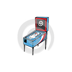 Pinball game arcade console vector