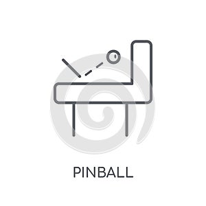 Pinball linear icon. Modern outline Pinball logo concept on whit