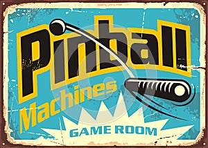 Pinball machines game room retro sign