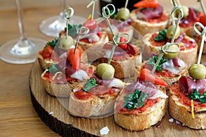Pinchos, tapas, spanish canapes, party finger food