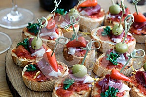 Pinchos, tapas, spanish canapes, party finger food