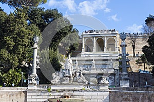 Pincian Hill from Piazza del Popolo - Rome