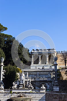 Pincian Hill from Piazza del Popolo - Rome