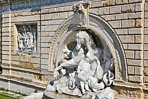 Pincio Staircase leading to Montagnola Park in Bologna, Italy