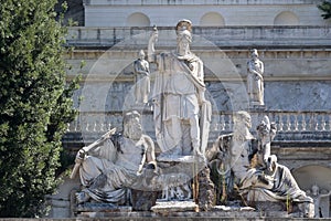 Pincio Terrace, goddess Roma between Tiber and Aniene, Piazza del Popolo in Rome photo