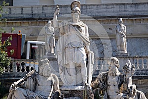 Pincio Terrace, goddess Roma between Tiber and Aniene, Piazza del Popolo in Rome