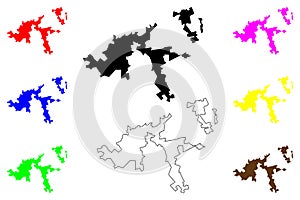 Pindamonhangaba city (Federative Republic of Brazil, Sao Paulo state) map vector illustration, photo