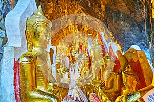 The cave with Buddha images, Pindaya, Myanmar