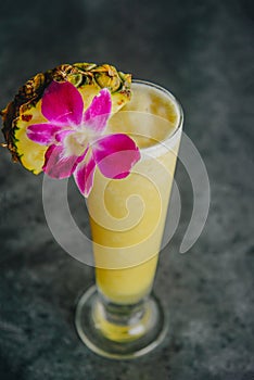 Pine apple juice on loft background