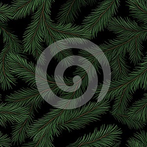 Pine Branches Seamless Pattern