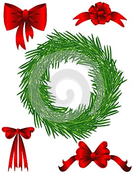 Pine chaplet and bows