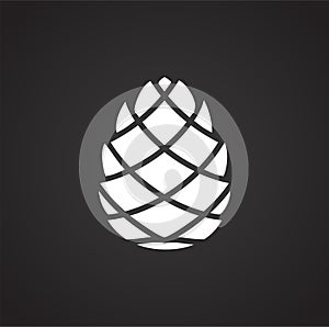 Pine cone icon on background for graphic and web design. Simple illustration. Internet concept symbol for website button