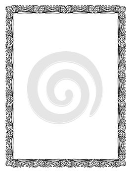 Pine cone leaf frame black silhouette