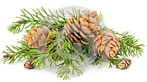 Pine cones on a tree branch