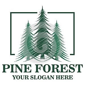 Pine forest logo template