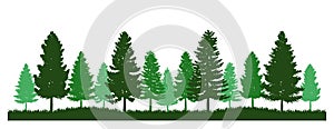 Pine Forest Tree Silhouette Landscape Clipart