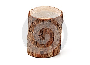 Pine logs on white background photo