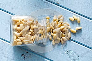 Pine nuts in jar