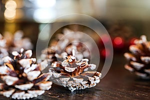 Pine nuts on the oak table