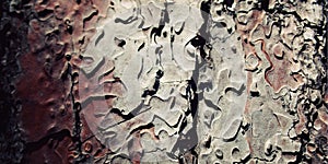 Pine tree bark texture. Close up. Aged photo.