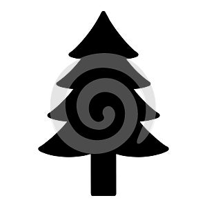 Pine tree black silhouette icon vector