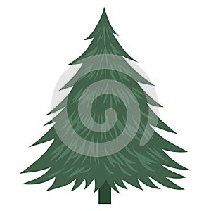 Pine Tree Cartoon Flat Design Illustration Vector Icon