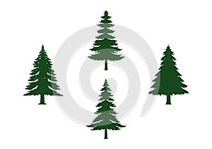 Pine Tree Clipart of Forest Silhouette element