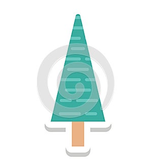 Pine Tree, Evergreen Tree Color Isolated Vector Icon photo