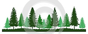 Pine Tree Forest Landscape Silhouette Clipart