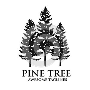 Pine Tree green silhouette forest logo