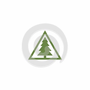 Pine Triangle Logo Design. Pine Tree Vector