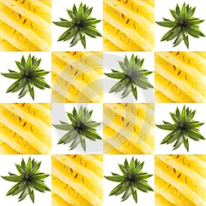 Pineaple graphic square collage