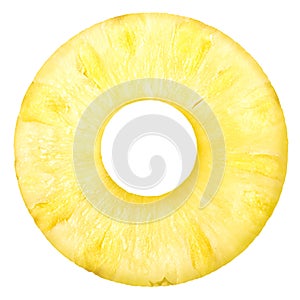 Pineapple ananas comosus round slice, top