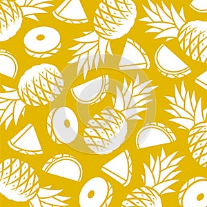 Pineapple background, pattern set. Collection icon pineapple. Vector