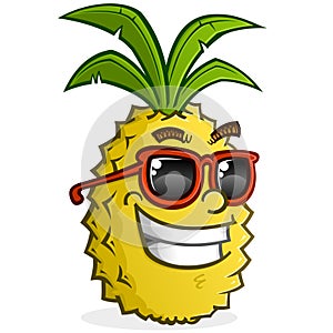 Pineapple Cartoon Character Wearing Sunglasses