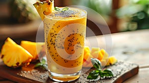 Pineapple chia seed pudding, a nutritious breakfast