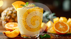 Pineapple chia seed pudding, a nutritious breakfast