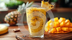 Pineapple chia seed pudding, a nutritious breakfast