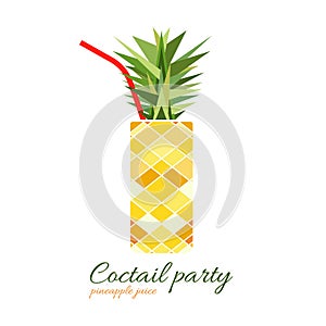 Pineapple cocktail illustration