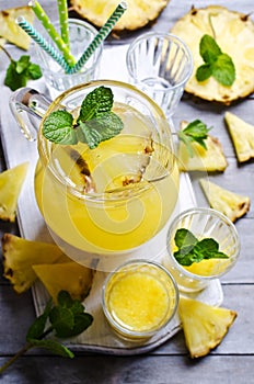 Pineapple cocktail with pulp
