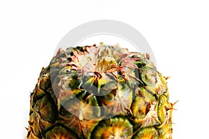 pineapple cut closeup photo isolate on white background