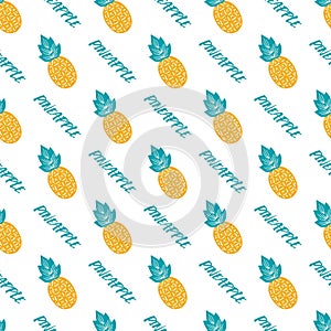 Pineapple Delight Paradise Seamless Vector Pattern