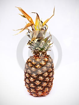 Pineapple exotic fruit, isolated on white background
