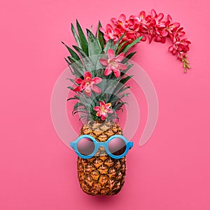 Pineapple Fashion Hipster. Tropical Summer Mood