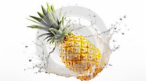 Pineapple with fresh water spash